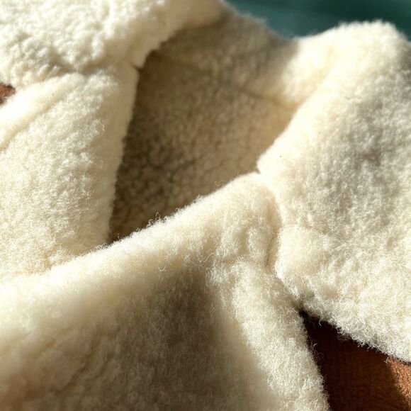 NWOT Genuine Mexican Handmade Suede Sherpa Shearling Coat - Picture 6 of 16